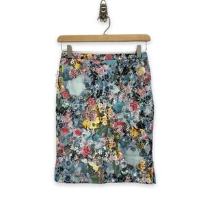 H&M- Watercolor Floral Skirt Size 4